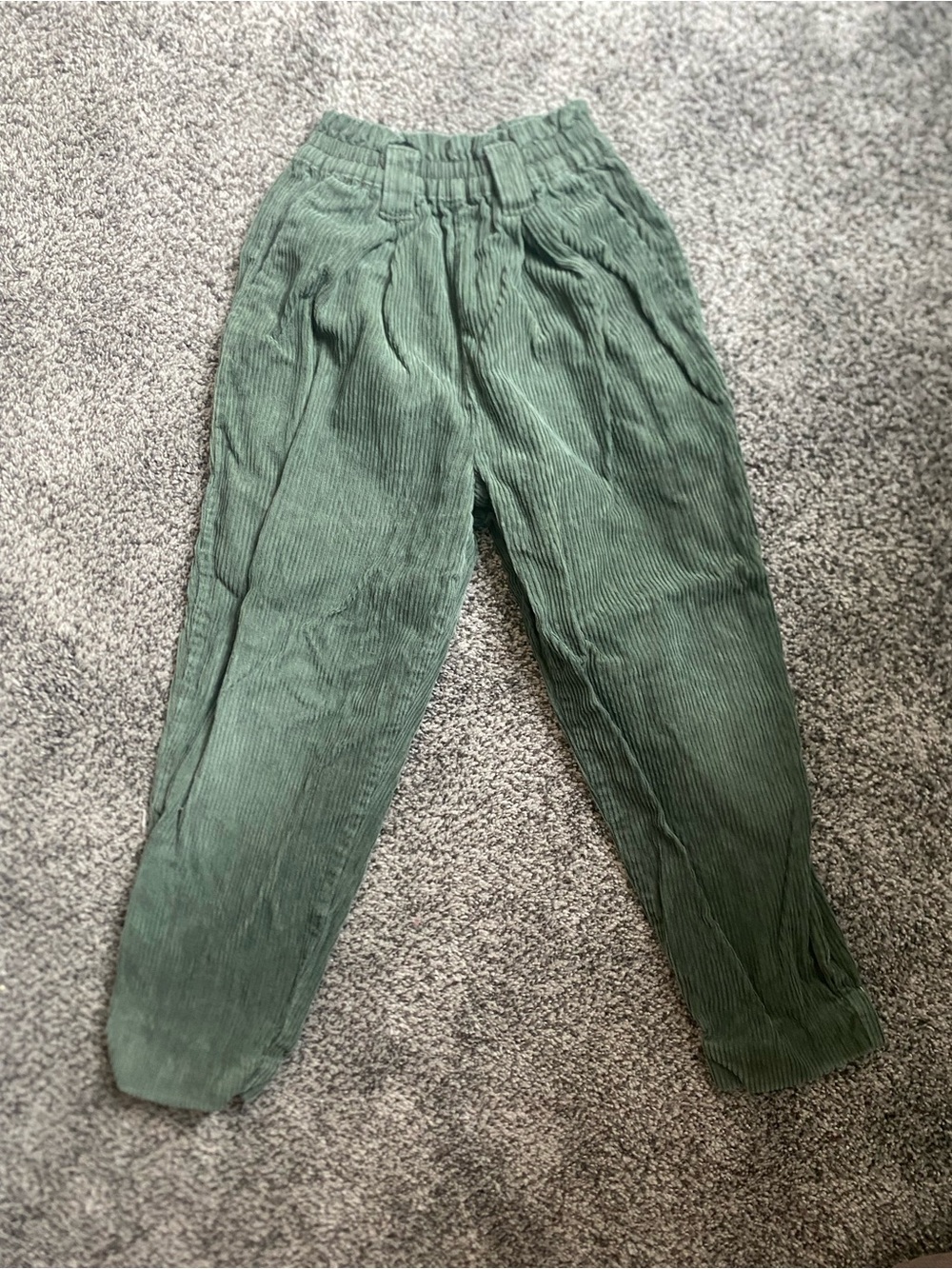 Green Corduroy Kid’s Vintage Casual Pants
